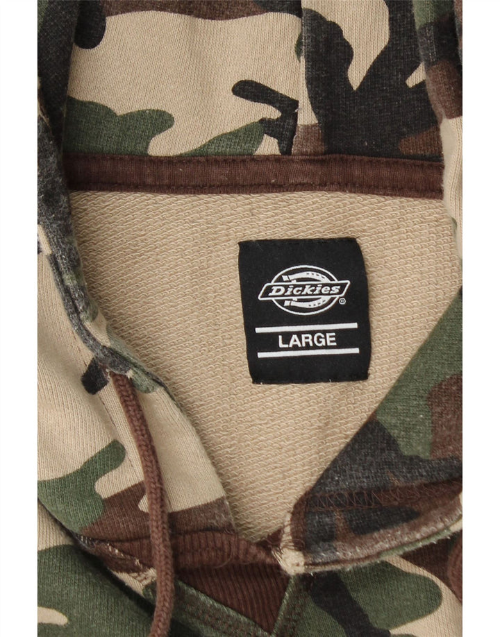DICKIES Pull à capuche pour homme Large Kaki Camouflage