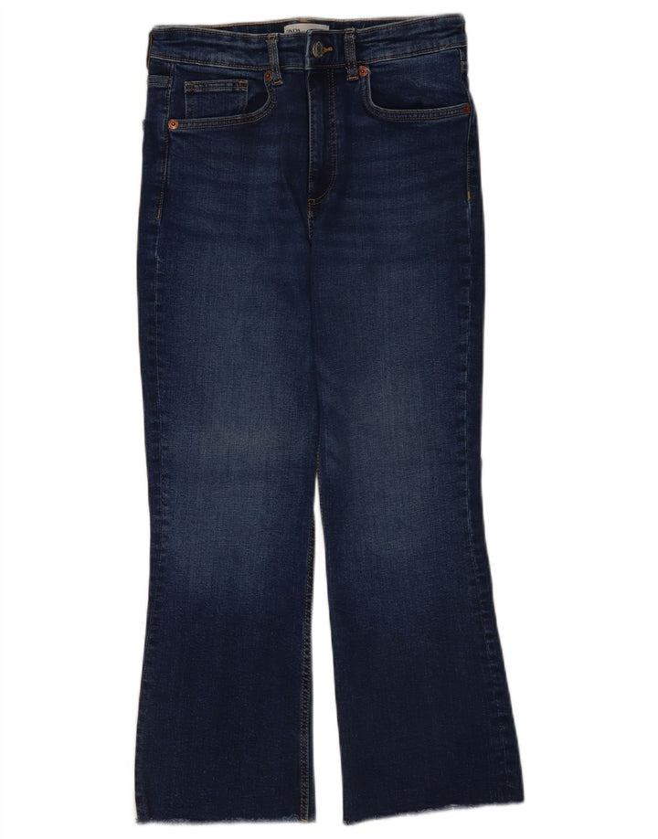 Zara Jean évasé court pour femme EU 40 Medium W30 L25 Bleu marine