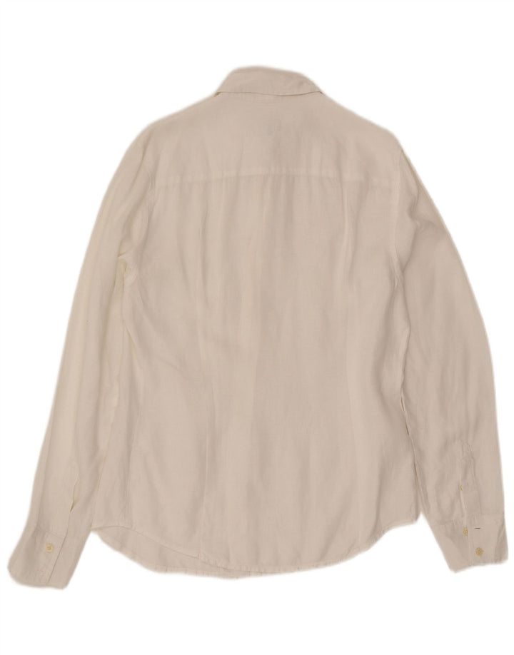 Calvin Klein Jeans Chemise Homme Lin Blanc Moyen