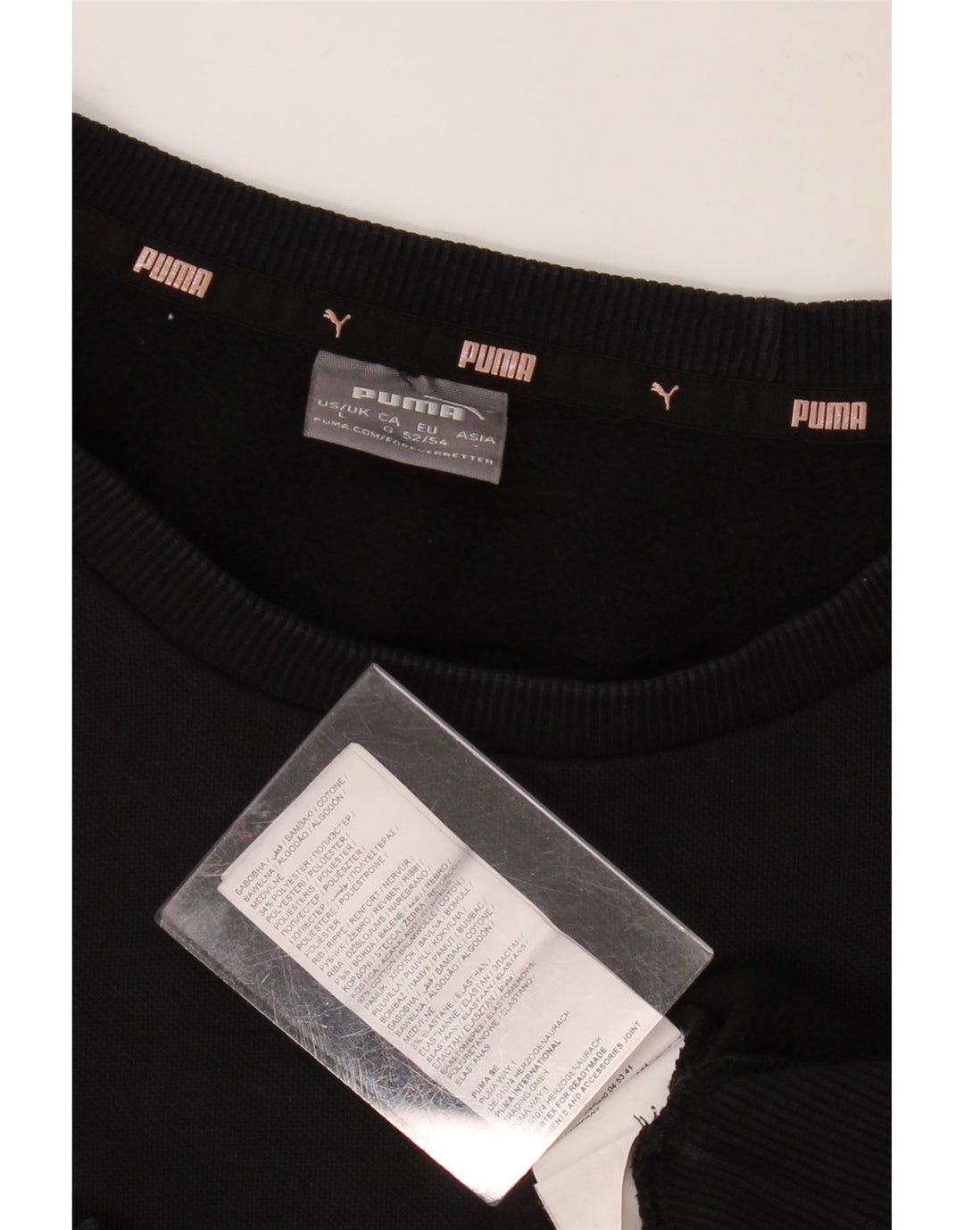 Puma Sweat-shirt graphique pour homme en coton noir Taille L