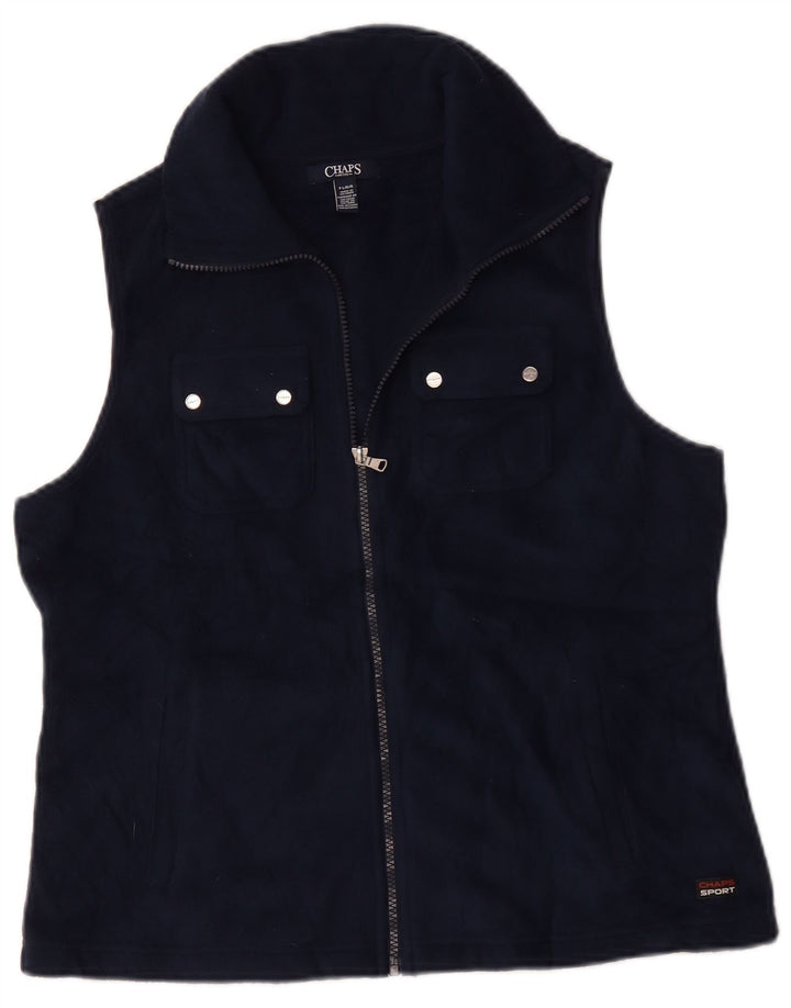 Chaps Femme Petite Polaire Gilet UK 16 Large Bleu Marine Polyester