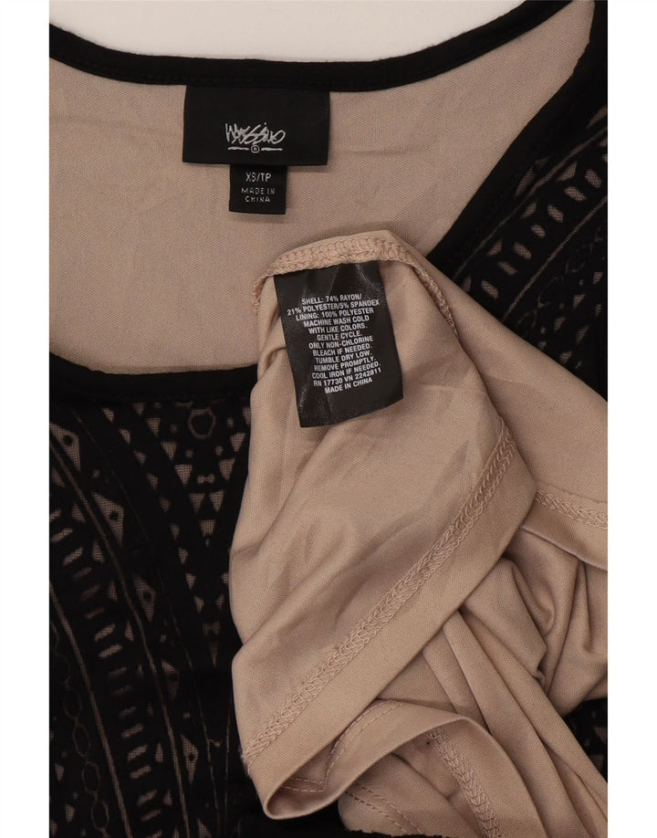 MOSSIMO Robe moulante sans manches pour femme UK 6 XS Rayonne géométrique noire