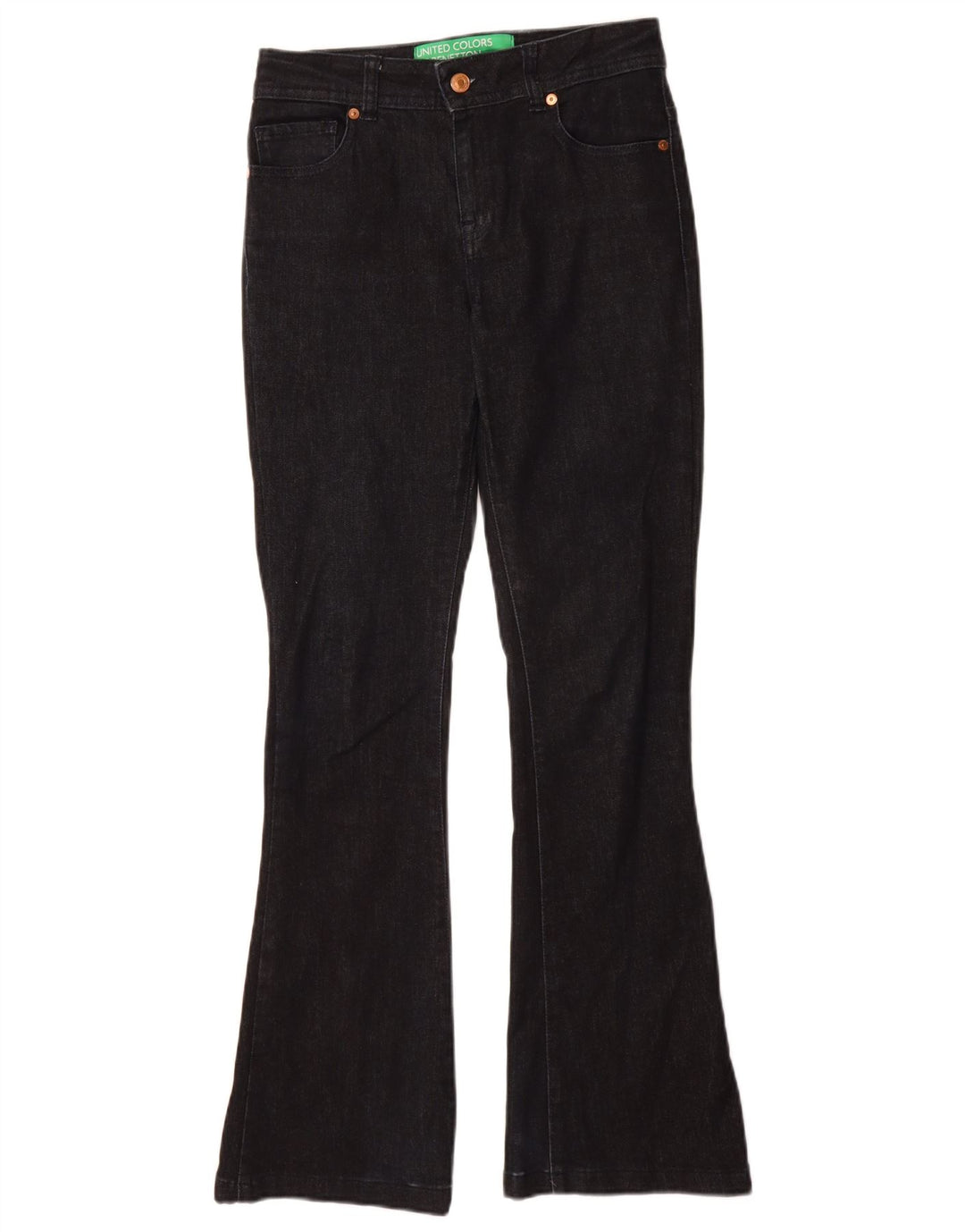 Benetton Jean Bootcut Femme W27 L30 Bleu Marine Coton