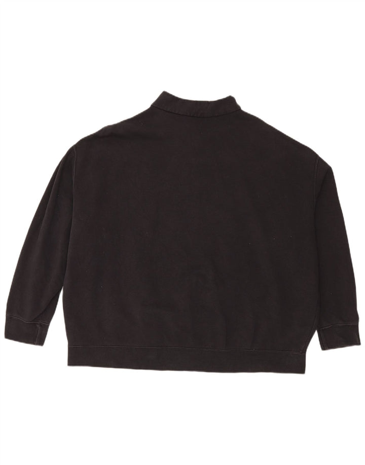 Nike Sweat-shirt surdimensionné à col zippé pour femme UK 16 Grand coton noir
