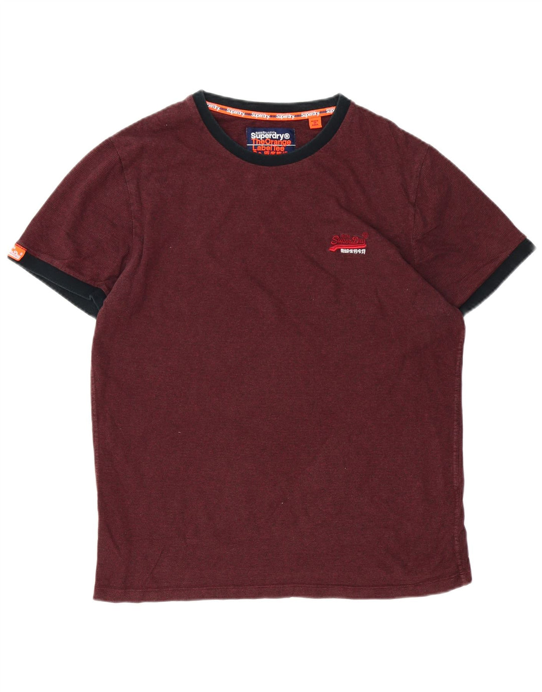 SUPERDRY T-Shirt Homme Top XL Bordeaux Coton