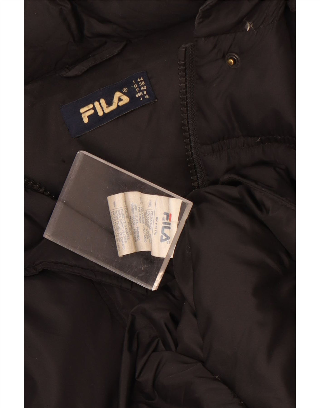 Fila Manteau matelassé à capuche pour femme IT 44 Medium Noir Polyamide