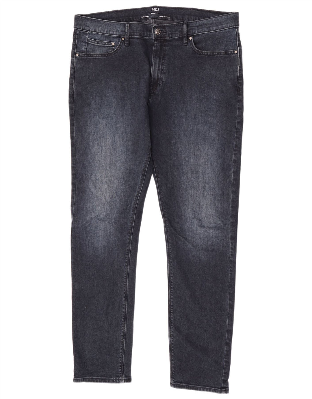 Marks & Spencer Jean Slim Homme W36 L33 Bleu Marine Coton