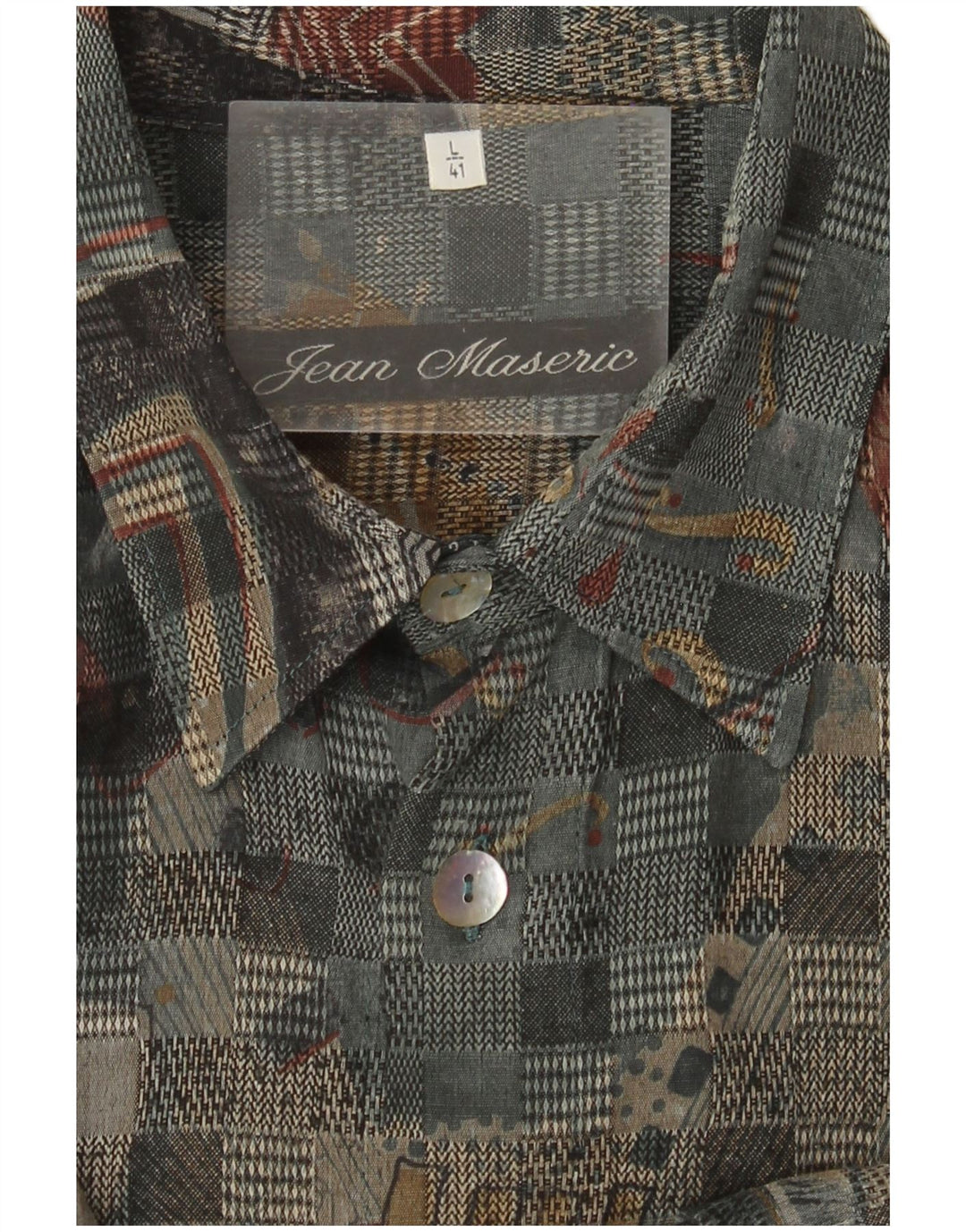 Chemise vintage à motif abstrait pour homme, grande taille, multicolore