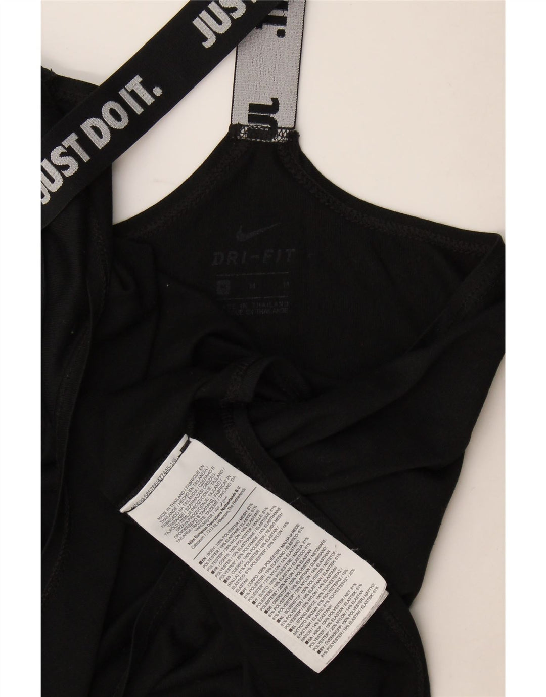 Nike Womens Dri Fit Graphic Débardeur UK 12 Moyen Noir Polyester