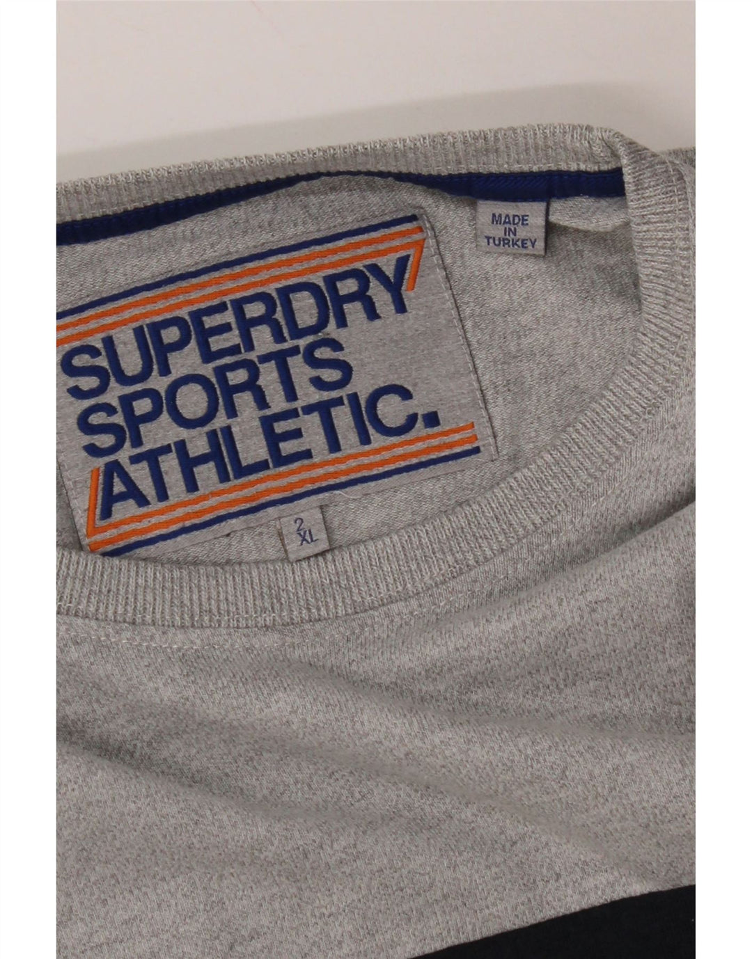 SUPERDRY T-Shirt Graphique Femme Top 2XL Gris Colourblock