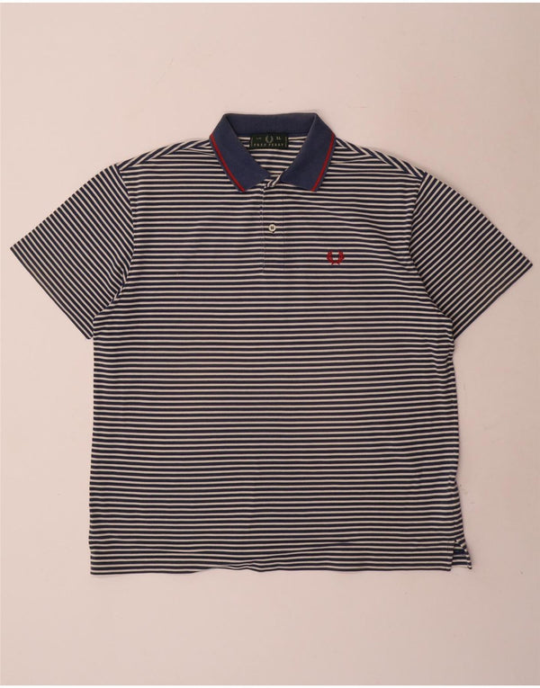 Fred Perry Polo Homme XL Bleu Marine Rayé Coton