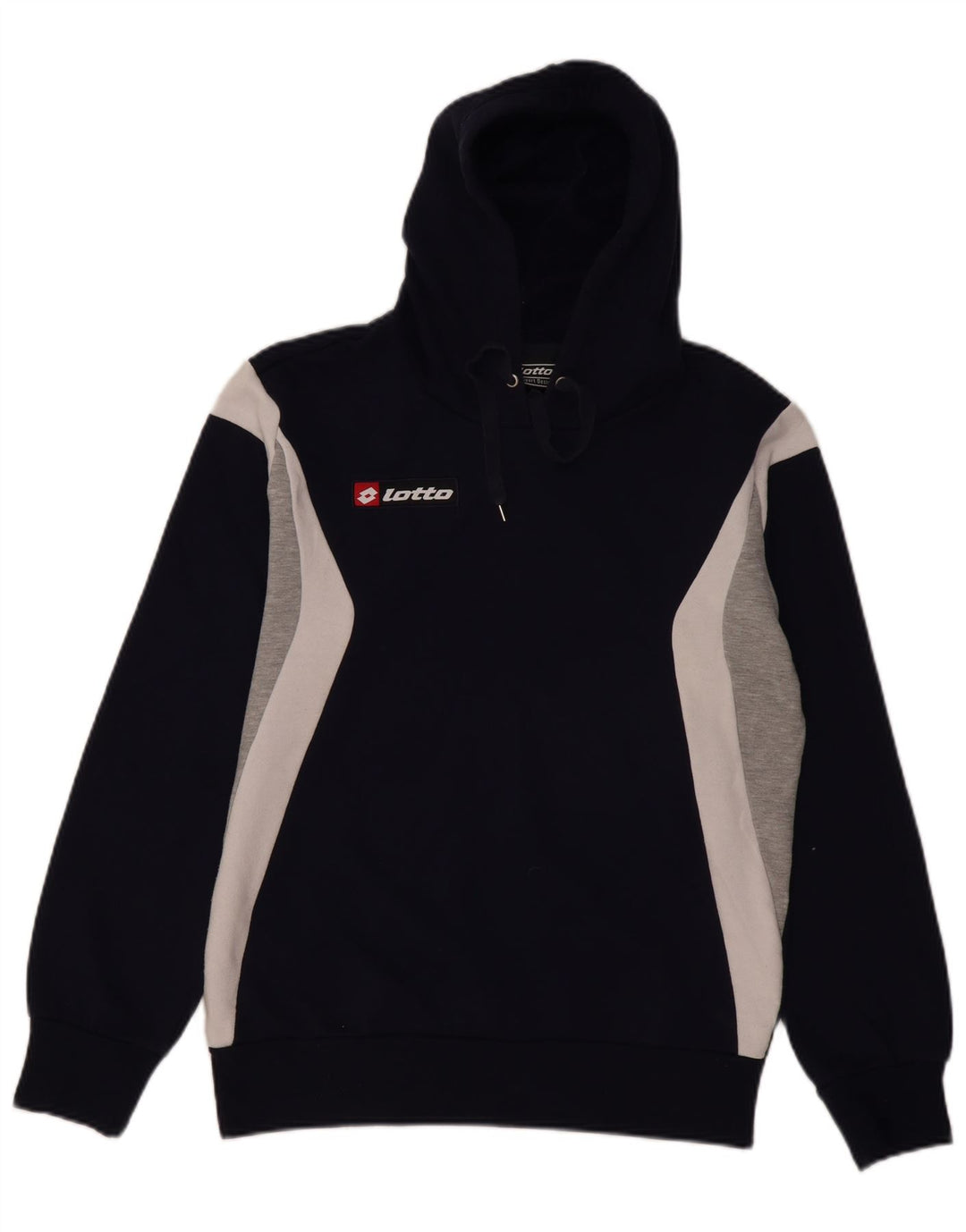 LOTTO Pull à capuche pour hommes, grand, bleu marine, colour block