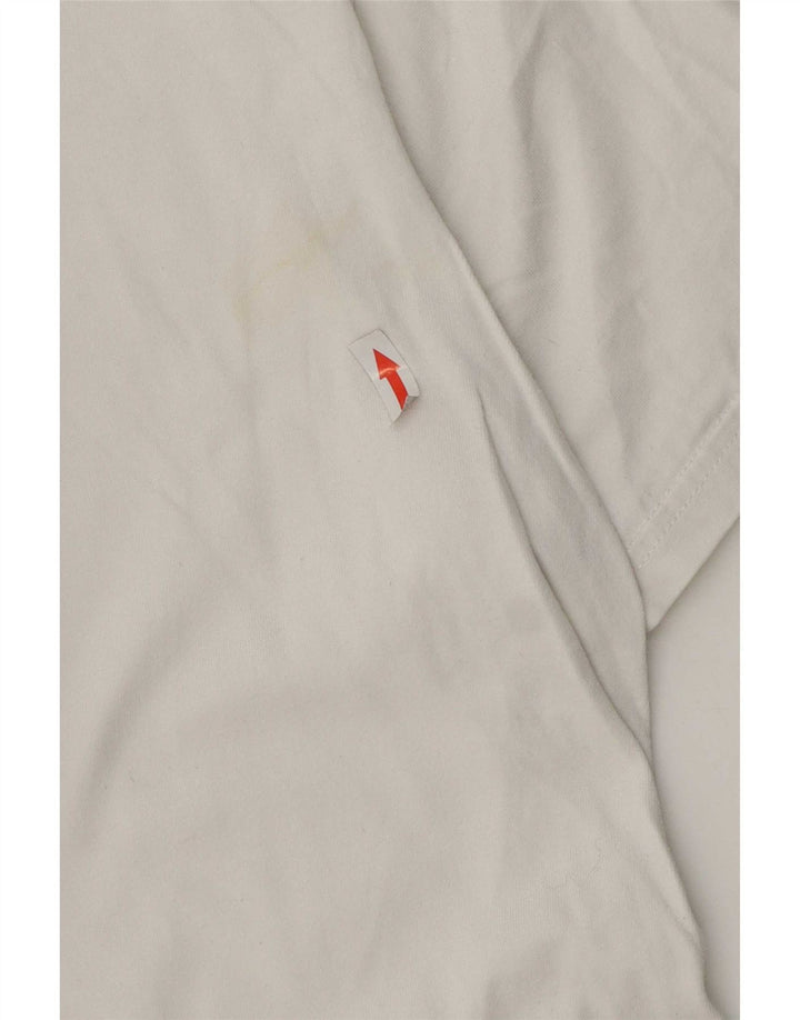 Ellesse Homme T-Shirt Top Petit Blanc Coton