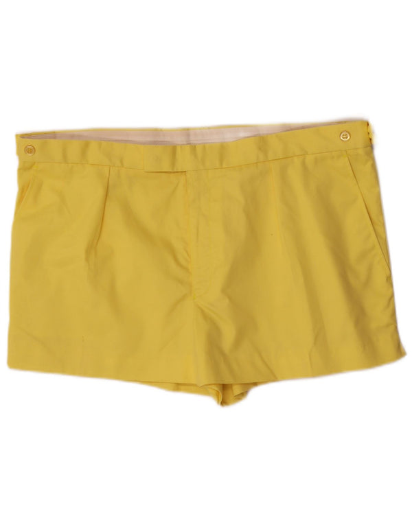 Short décontracté femme vintage IT 50 XL W38 coton jaune