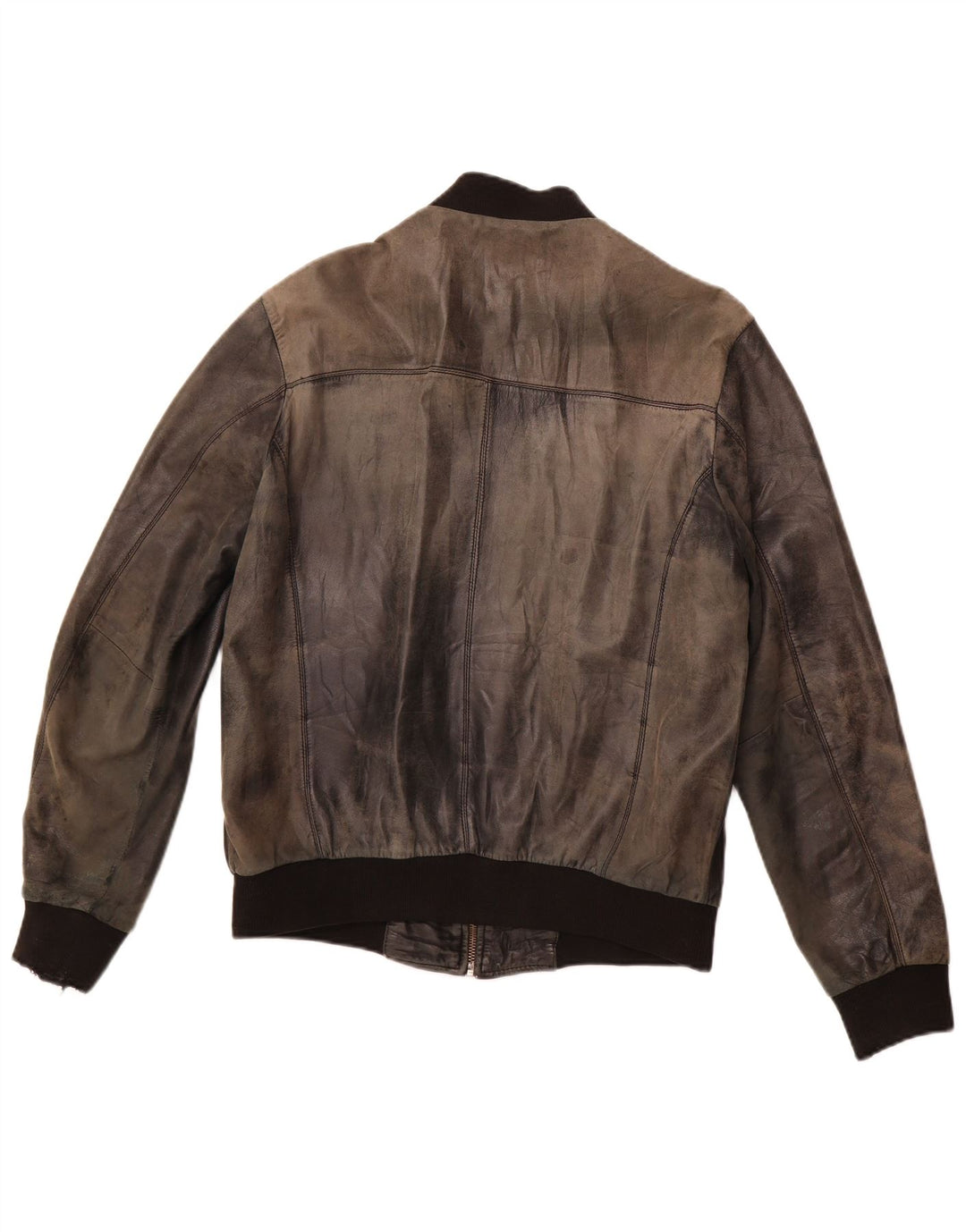 VINTAGE Veste en cuir homme UK 38 Moyen Noir