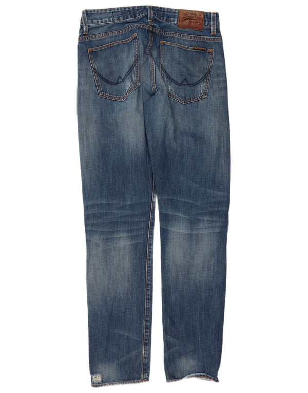 Superdry Jean fuselé coupe ample en détresse pour homme W32 L32 Bleu coton