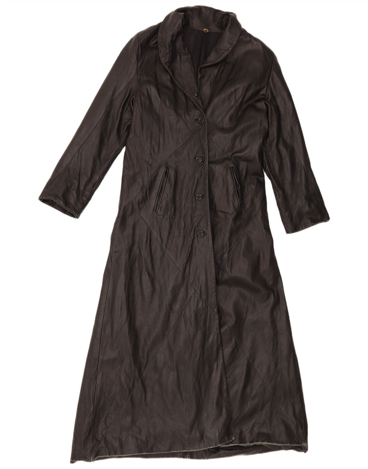 manteau en cuir femme vintage IT 46 Grand cuir noir