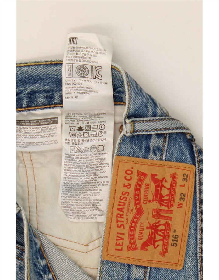 Levi's Jean Slim Droit 516 Homme W32 L26 Bleu Coton