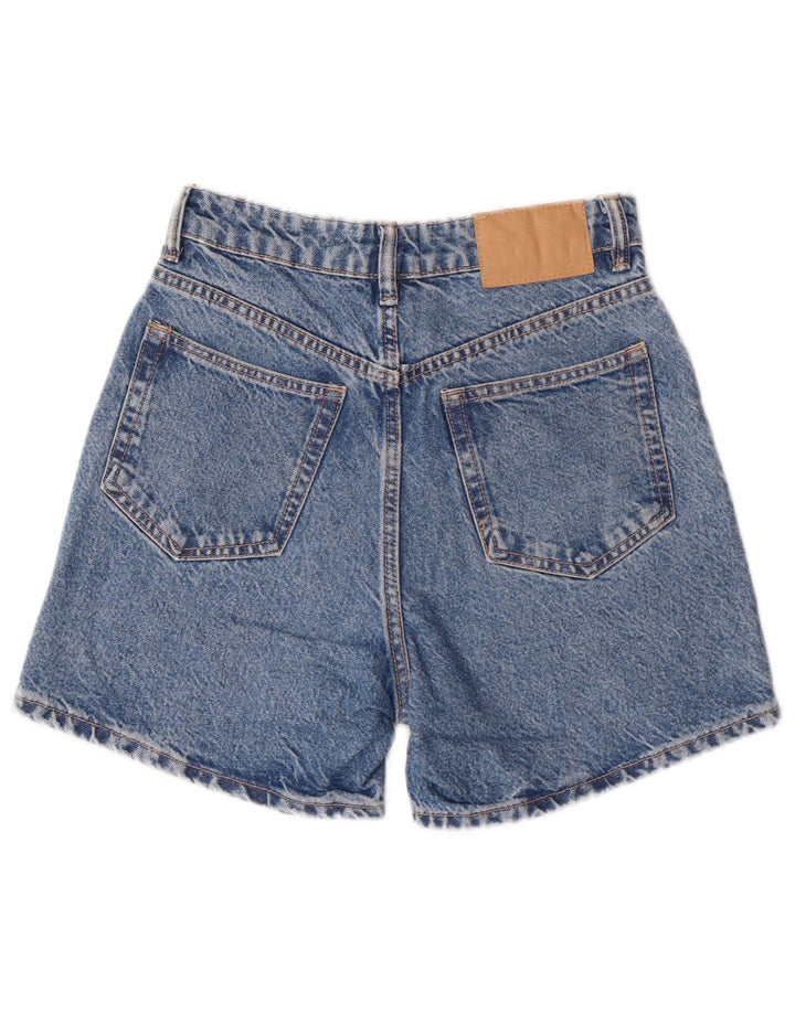 Zara Short en jean taille haute pour femme EU 34 2XS W24 Bleu Coton Classique