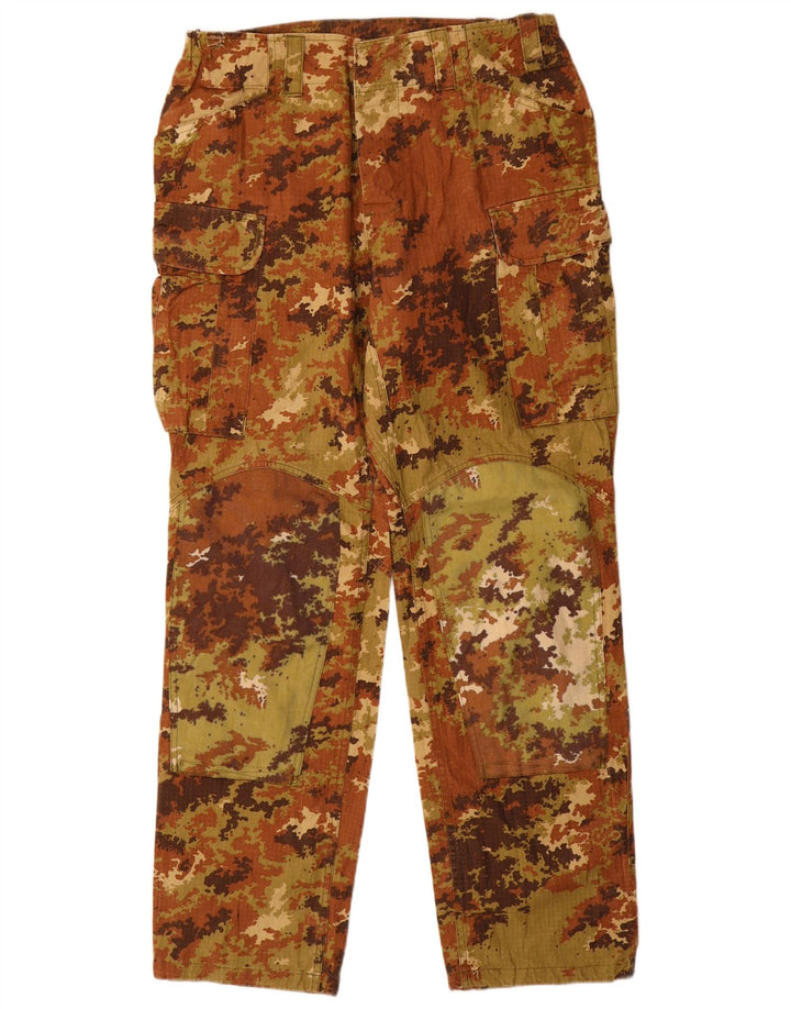 VINTAGE Pantalon Cargo Droit Homme IT 50 Large W32 L31 Beige Camouflage