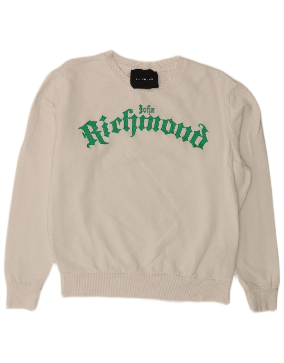 RICHMOND Sweat-shirt graphique surdimensionné pour femme UK 10 Petit Blanc