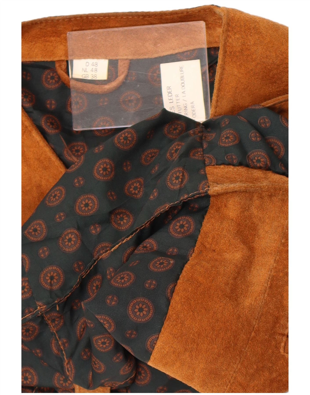 gilet en daim homme vintage UK 38 cuir brun moyen