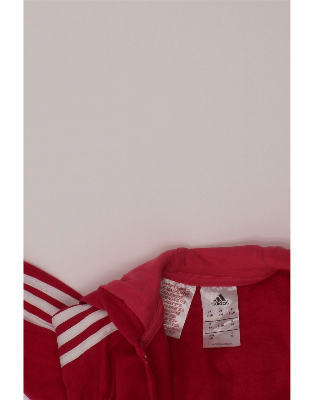 ADIDAS Pull à capuche zippé graphique pour bébé fille 3-6 mois en coton rose