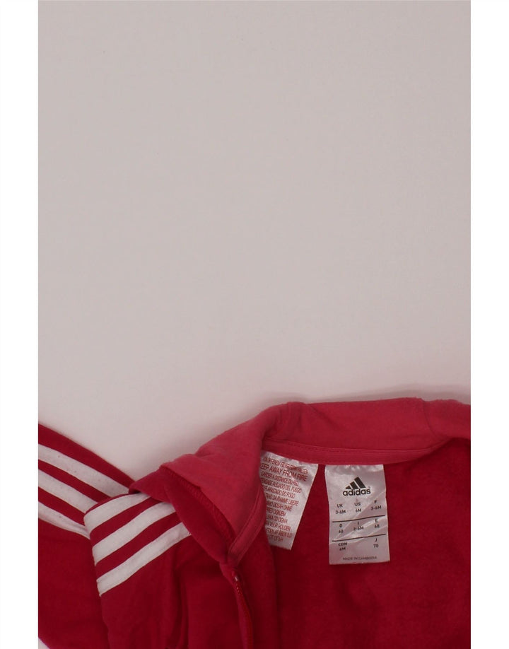 ADIDAS Pull à capuche zippé graphique pour bébé fille 3-6 mois en coton rose