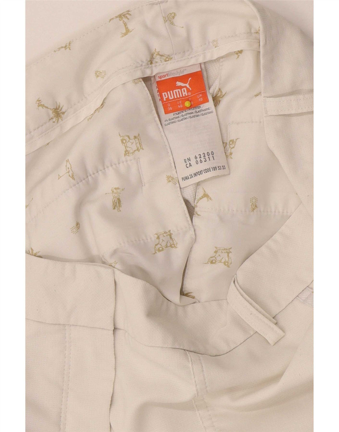 Puma Pantalon chino slim pour femme UK 10 Small W32 L28 Blanc Polyester