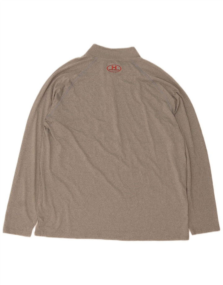 Under Armour Haut de Survêtement Heat Gear Zip Neck Pull Homme Gris XL