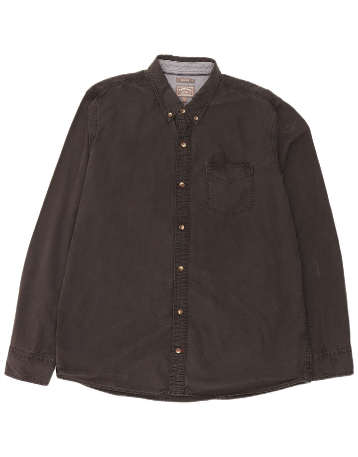 Chemise Slim Fit Homme Fat Face XL Coton Noir