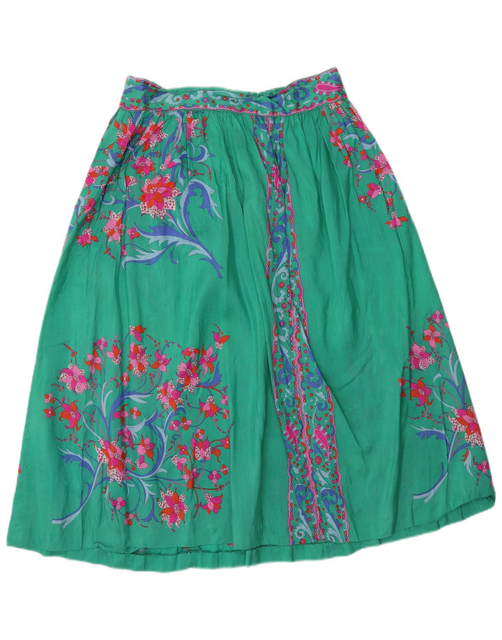 jupe évasée femme vintage W28 Floral vert moyen