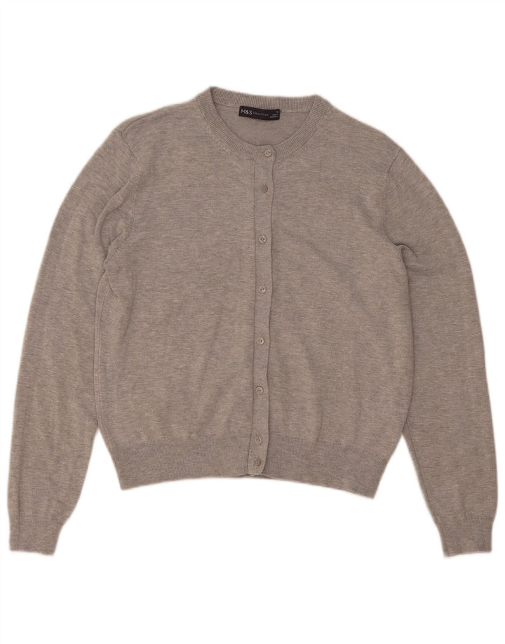 Marks & Spencer Cardigan pour femme en viscose mouchetée gris moyen UK 42