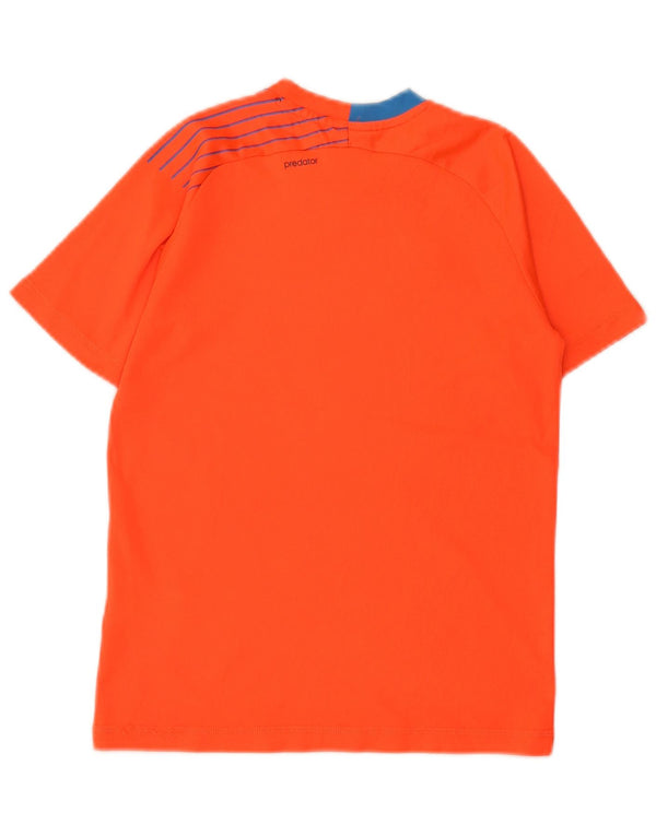 Adidas Garçons Predator T-Shirt Top 11-12 ans Orange Colorblock Polyester