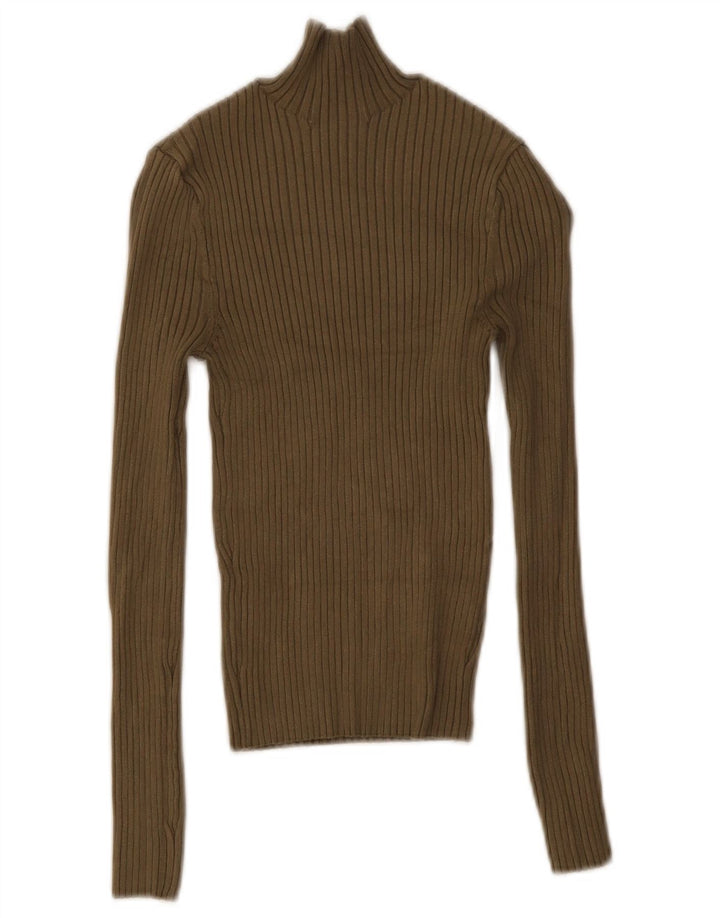 Zara Femme Crop Top UK 8 Small Kaki Viscose