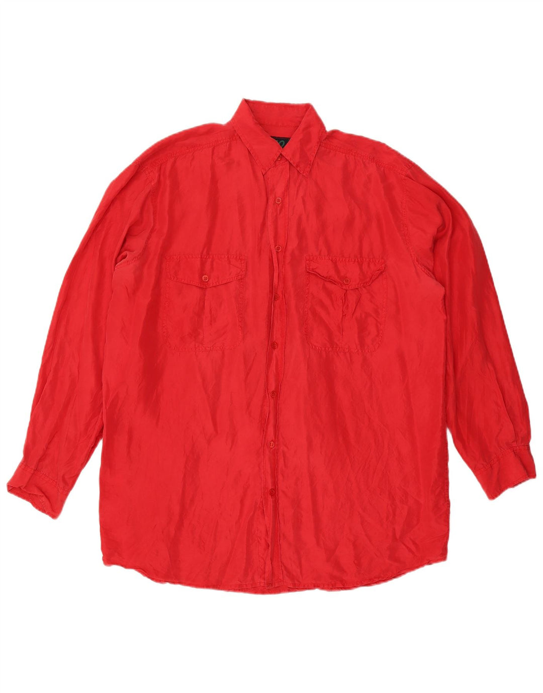 VINTAGE Chemise Homme Soie Rouge Moyen
