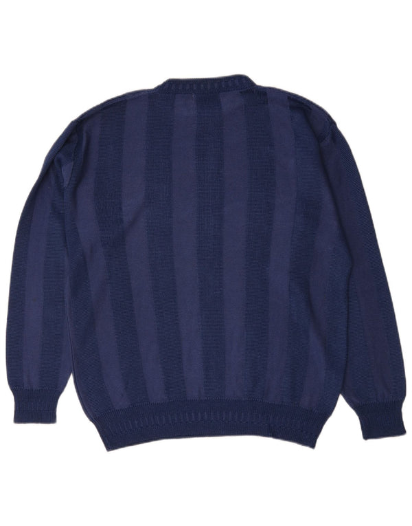 NANI BON Pull col rond homme IT 48 Rayonne rayée bleu marine moyen