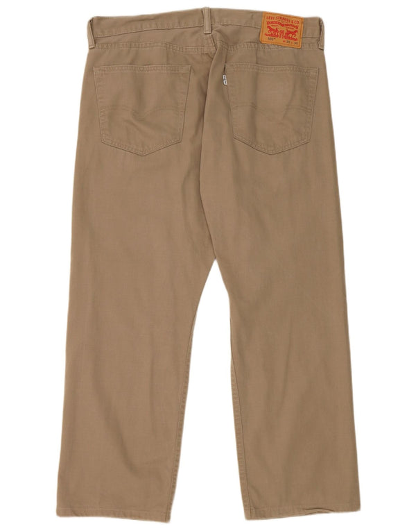 Levi's Mens 505 Regular Fit Straight Casual Trousers W36 L26 Khaki Cotton