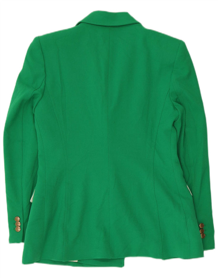 Zara Veste blazer à double boutonnage pour femme UK 12 Polyester vert moyen
