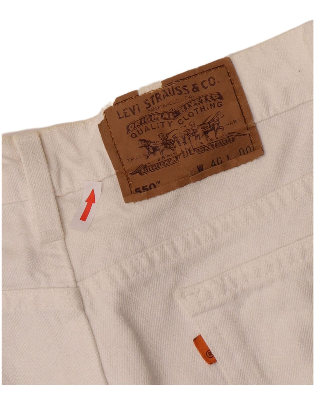 Levi's Short en Jean 550 W40 XL Homme Blanc Coton