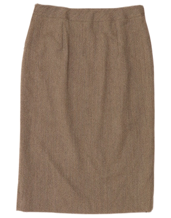 Marella Jupe droite pour femme UK 16 Large W34 Gris Laine Vierge