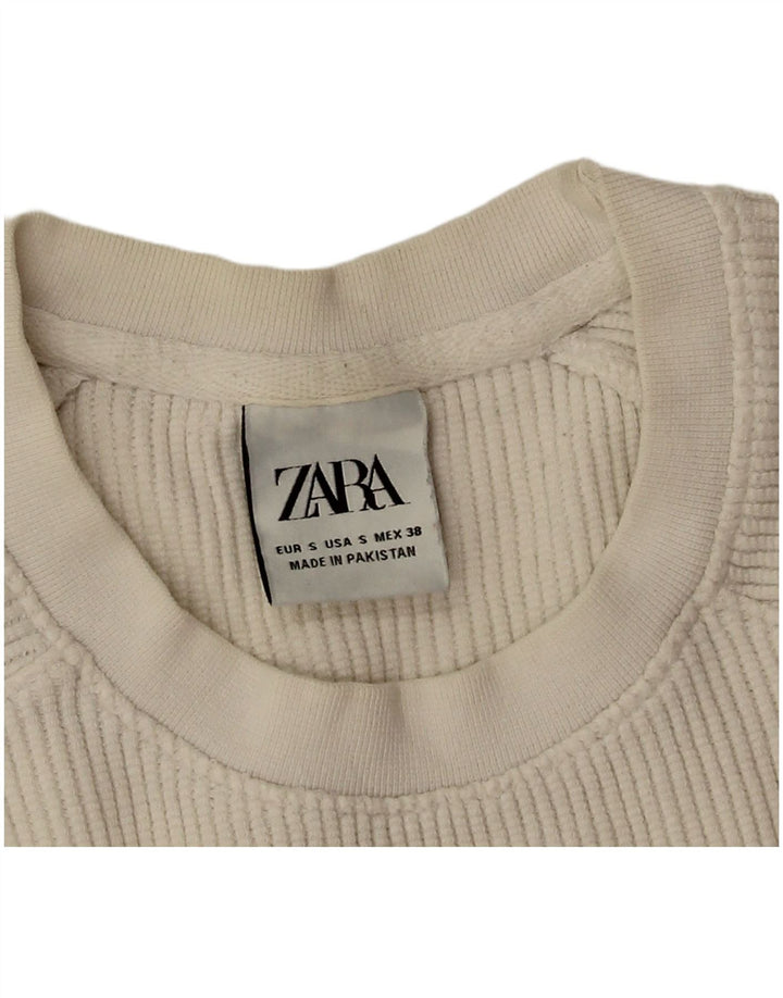 Zara T-shirt surdimensionné pour femme UK 10 Petit coton blanc