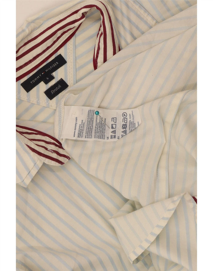 Tommy Hilfiger Chemise Femme US 6 Medium Blanc à fines rayures en coton