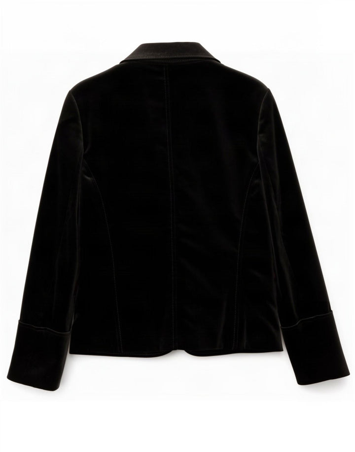 Hugo Boss Veste blazer en velours à 1 bouton pour femme UK 10 Small Noir