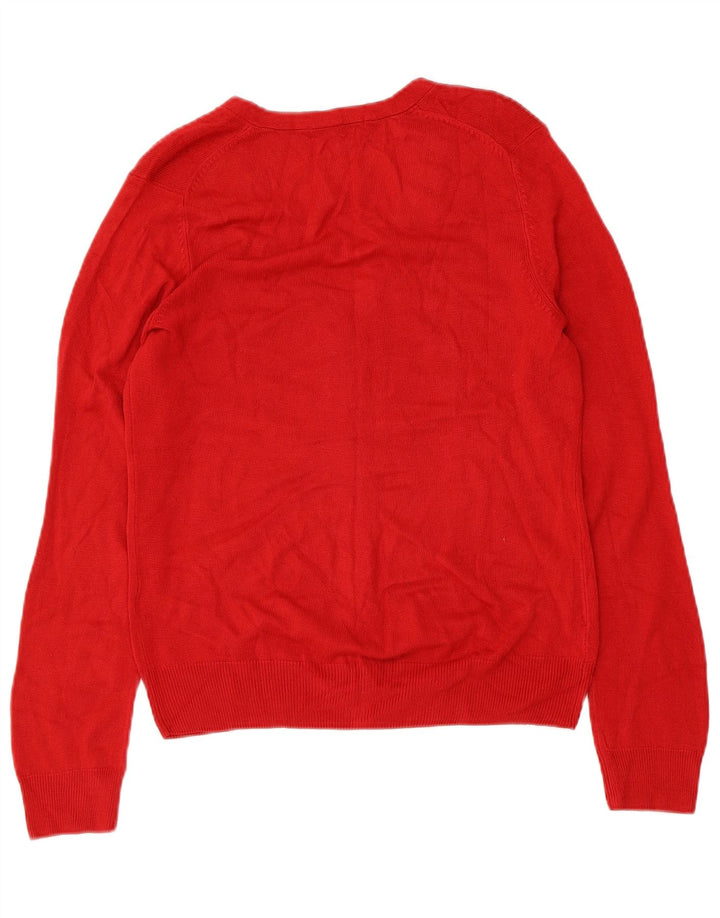 MARKS & SPENCER Pull Cardigan Femme UK 12 Acrylique Rouge Moyen