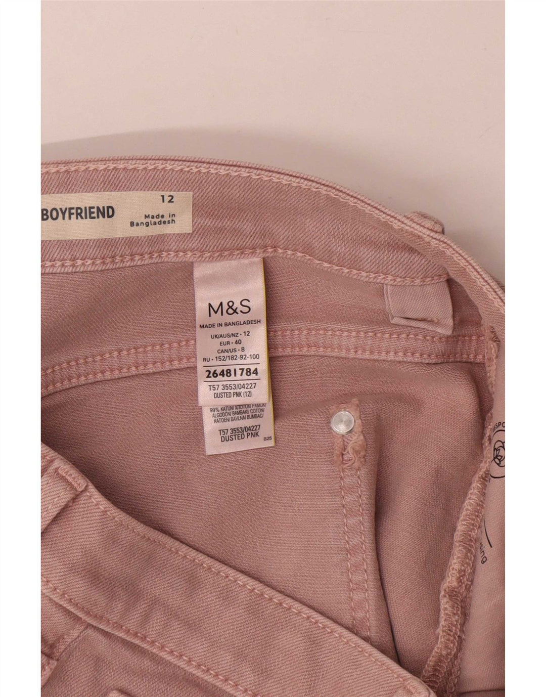 Marks & Spencer Short en jean pour femme UK 12 Medium W30 Coton rose