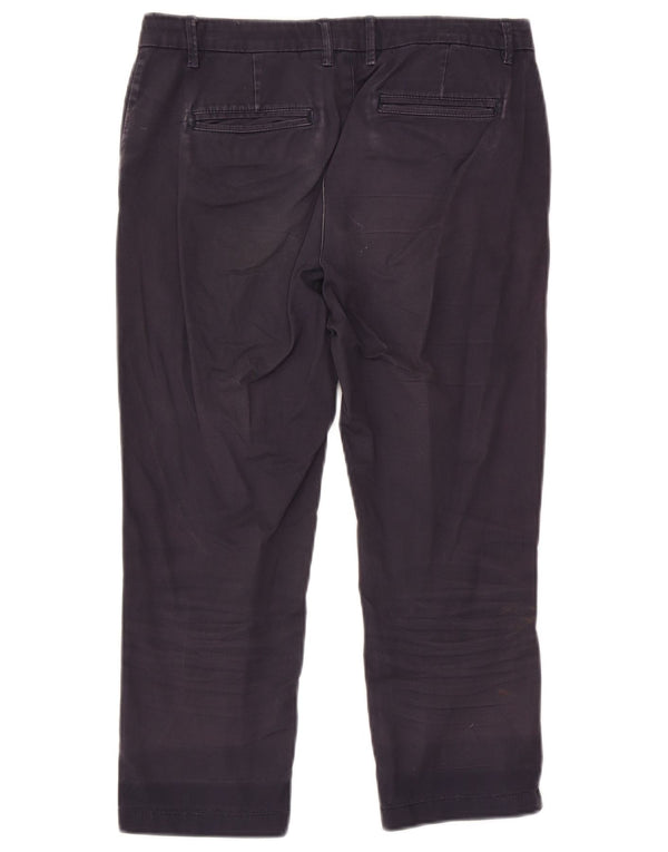 Fat Face Pantalon Capri Femme UK 10 Small W28 L22 Bleu Marine Coton