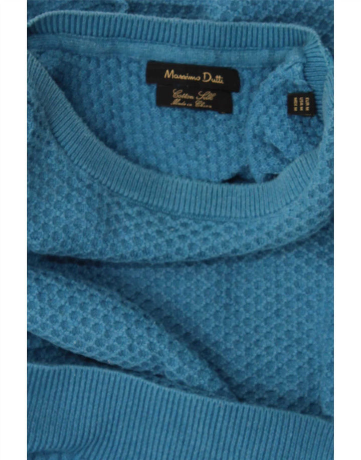 Massimo Dutti Pull Col Bateau Homme Bleu Moyen Coton