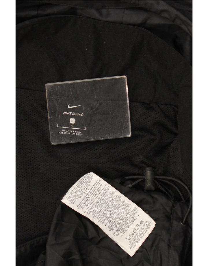 Nike Veste de pluie à capuche pour homme UK 40 Large Noir Polyester