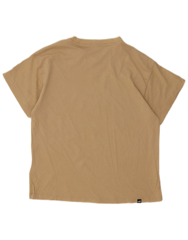 Puma T-shirt graphique pour femme UK 16 Large Beige Coton
